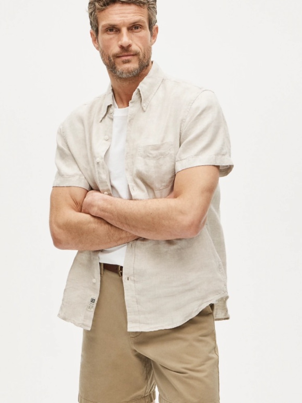 J crew flax linen Short-sleeve Baird McNutt Irish linen shirt